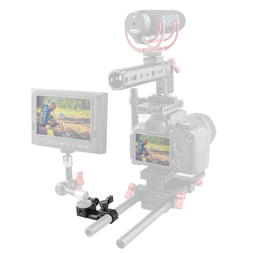 CAMVATE Single 15mm Rod Clamp & NATO Clamp (Black Wingnuts) for GH5, 5DMarkIII Rig