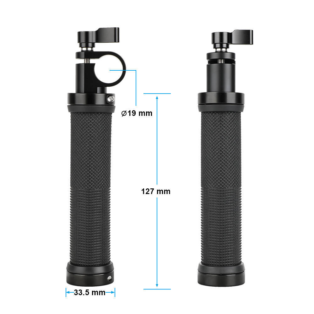 CAMVATE Rubber Handgrip With 19mm Single Rod Clamp Adapter For DSLR Camera Rod Supporting Rig