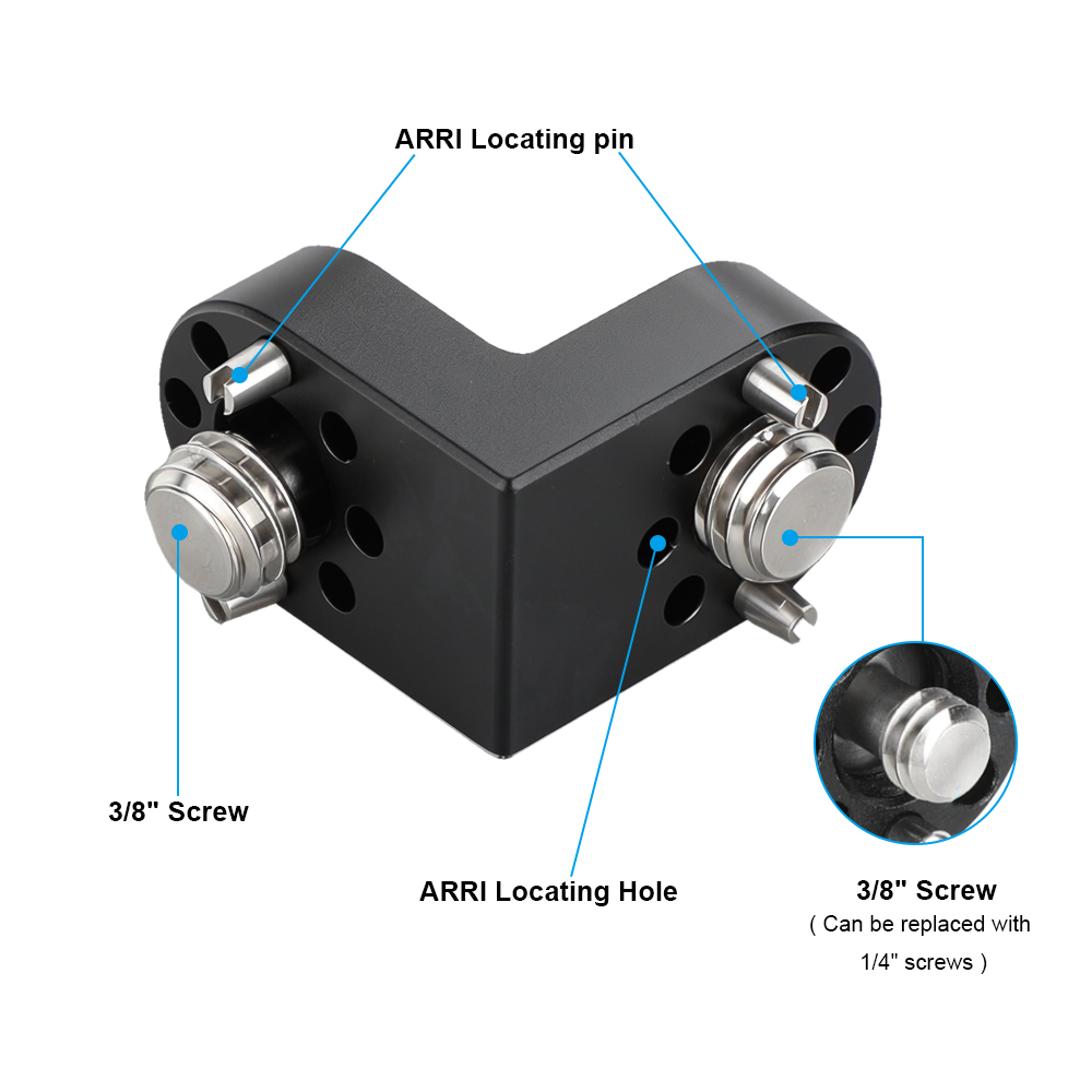 CAMVATE 1/4"-20 & 3/8"-16 Anti-Twist Accessory Mount (90-Degree)