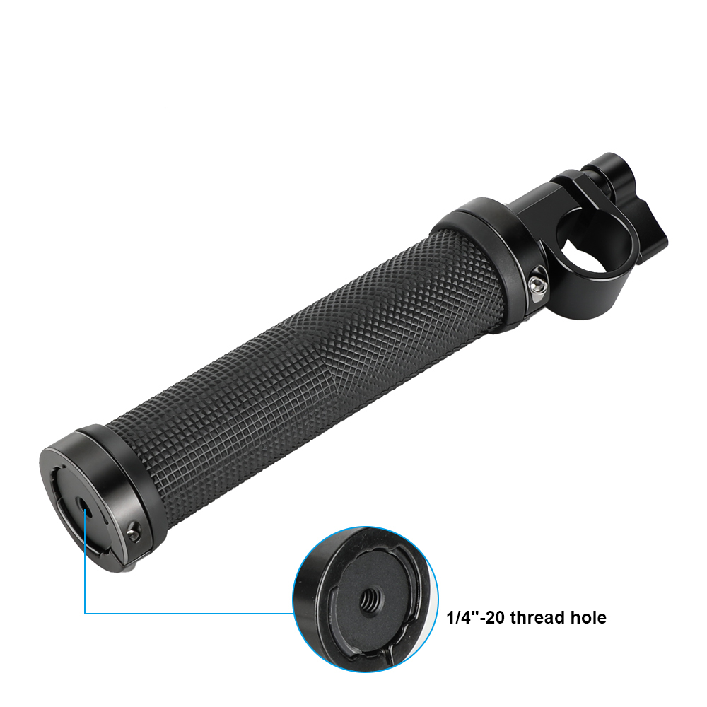 CAMVATE Rubber Handgrip With 19mm Single Rod Clamp Adapter For DSLR Camera Rod Supporting Rig