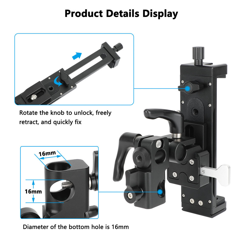 CAMVATE Adjustable VESA Monitor Bracket with with180° Swivel and 5/8" Pole Mount