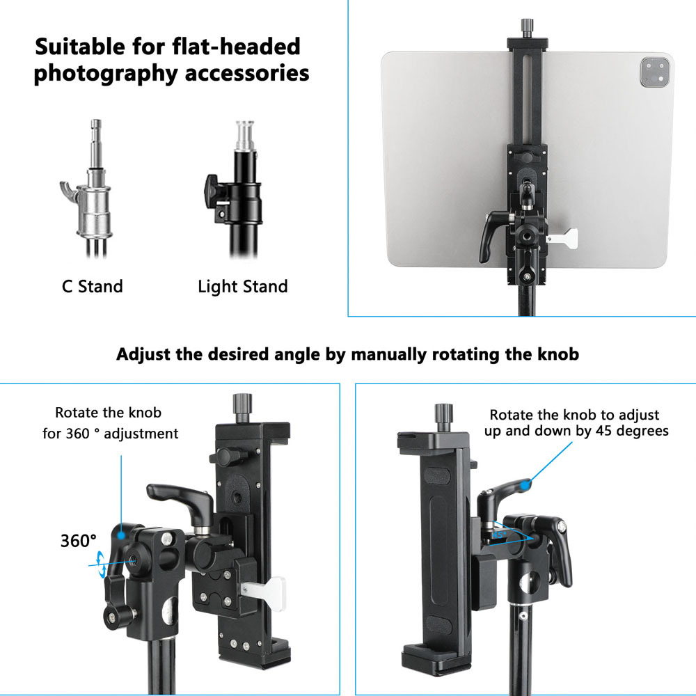CAMVATE Adjustable VESA Monitor Bracket with with180° Swivel and 5/8" Pole Mount
