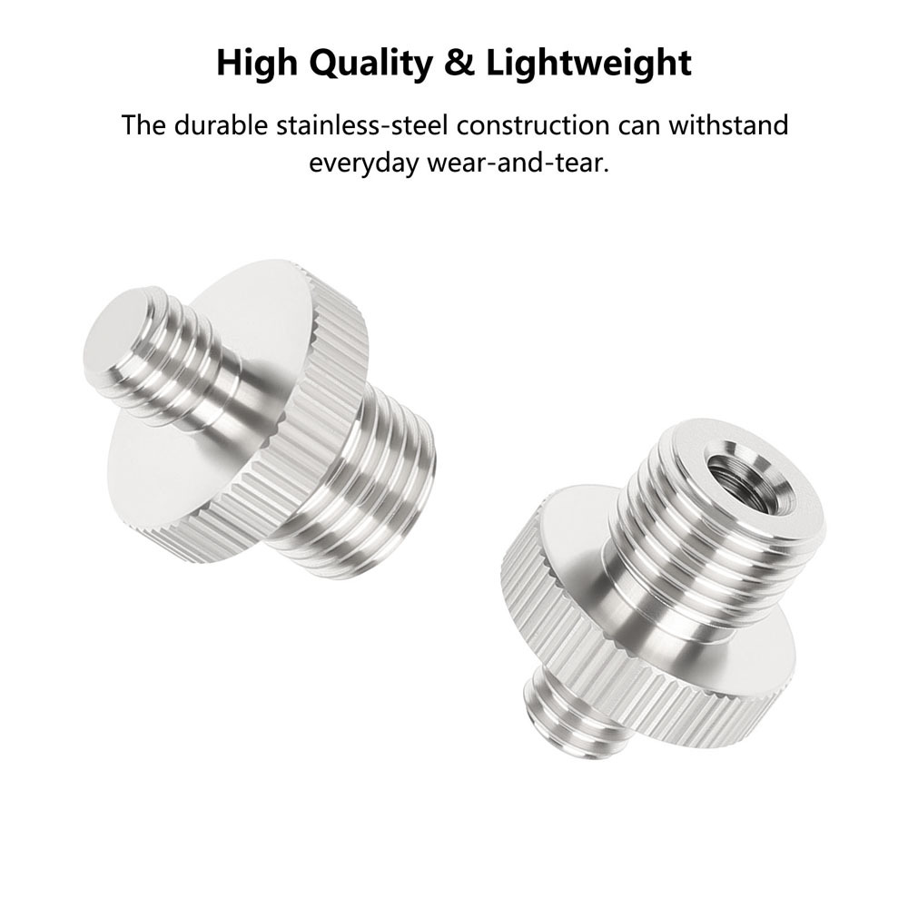 CAMVATE M8 Male to 1/2"-20 Male & 1/4"-20 Female Thread Adapter (Stainless Steel, 2-Pack)