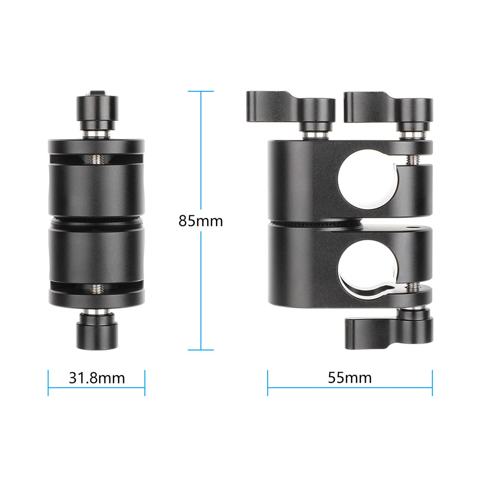 CAMVATE Adjustable 19mm Rod Holder with ARRI-Style Rosette Joint