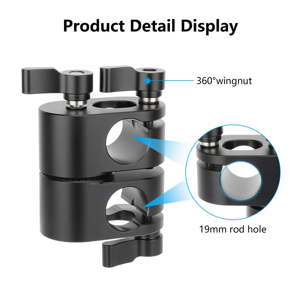 CAMVATE Adjustable 19mm Rod Holder with ARRI-Style Rosette Joint