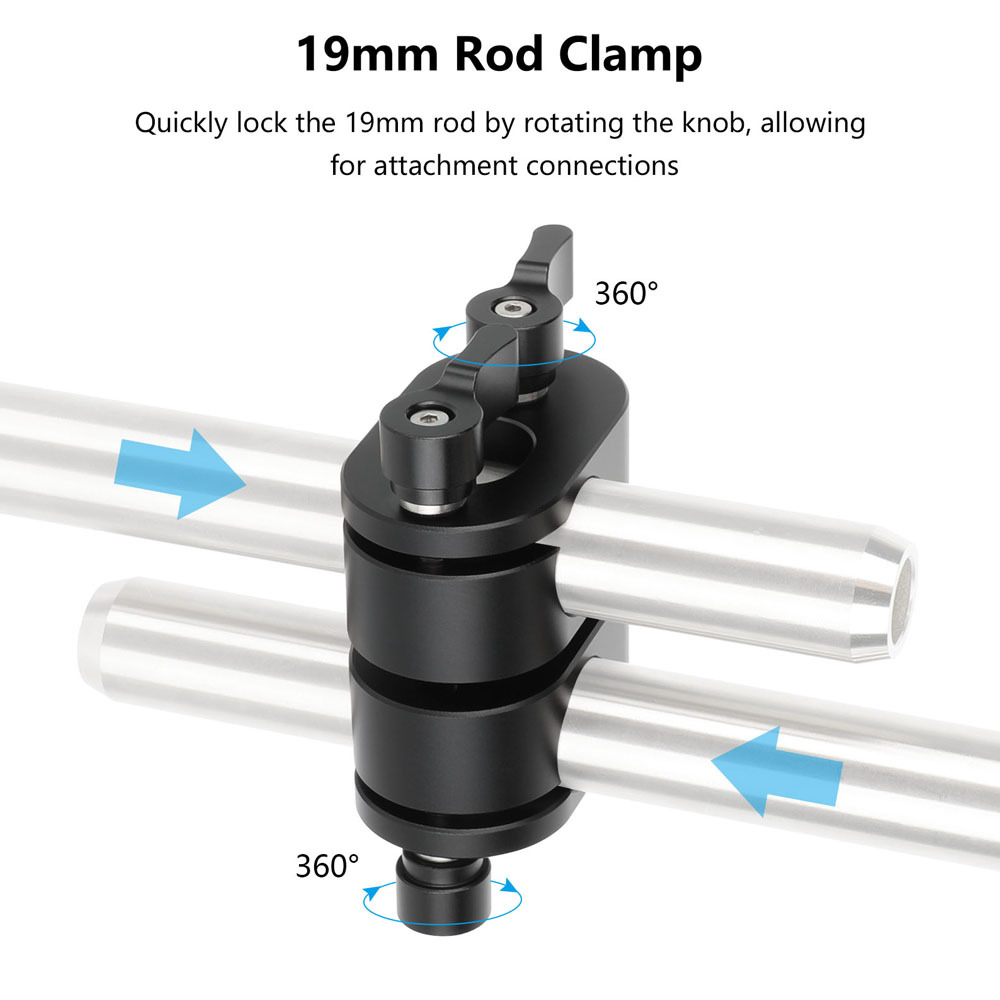 CAMVATE Adjustable 19mm Rod Holder with ARRI-Style Rosette Joint