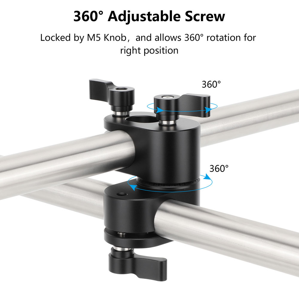 CAMVATE Adjustable 19mm Rod Holder with ARRI-Style Rosette Joint