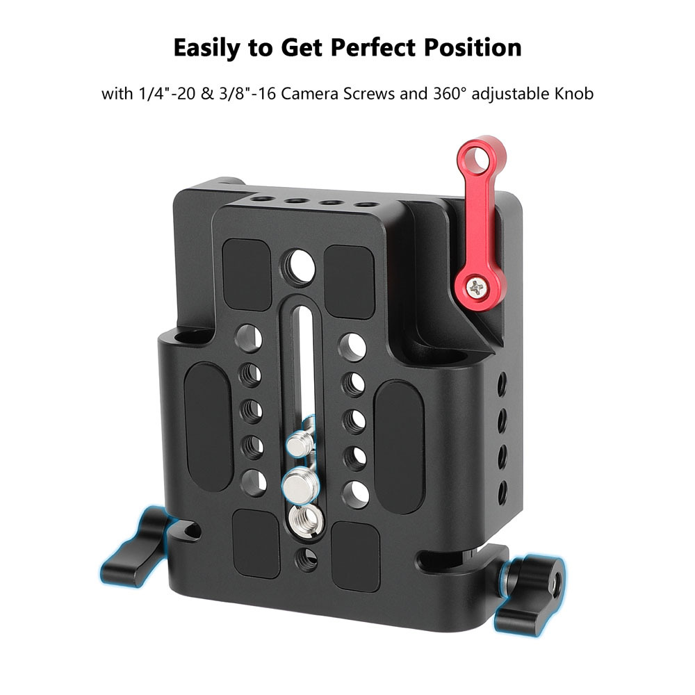 CAMVATE Quick Release Sliding Baseplate With 15mm Railblock Compatible With Standard ARRI 12" Dovetail Bridge Sled Plate