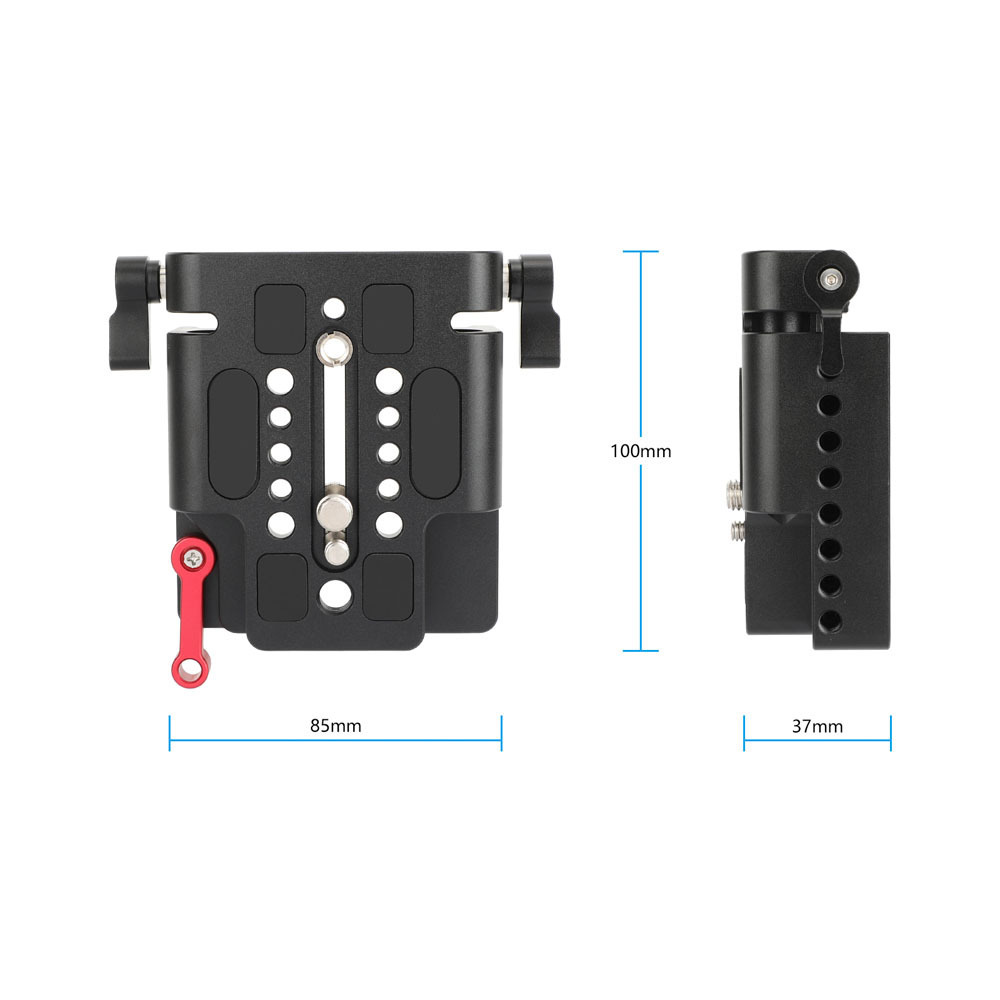 CAMVATE Quick Release Sliding Baseplate With 15mm Railblock Compatible With Standard ARRI 12" Dovetail Bridge Sled Plate