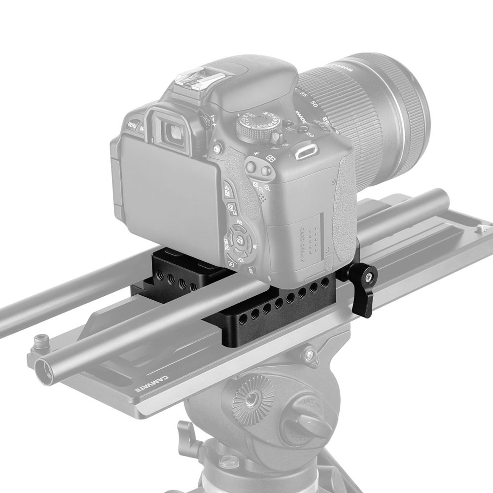 CAMVATE Quick Release Sliding Baseplate With 15mm Railblock Compatible With Standard ARRI 12" Dovetail Bridge Sled Plate