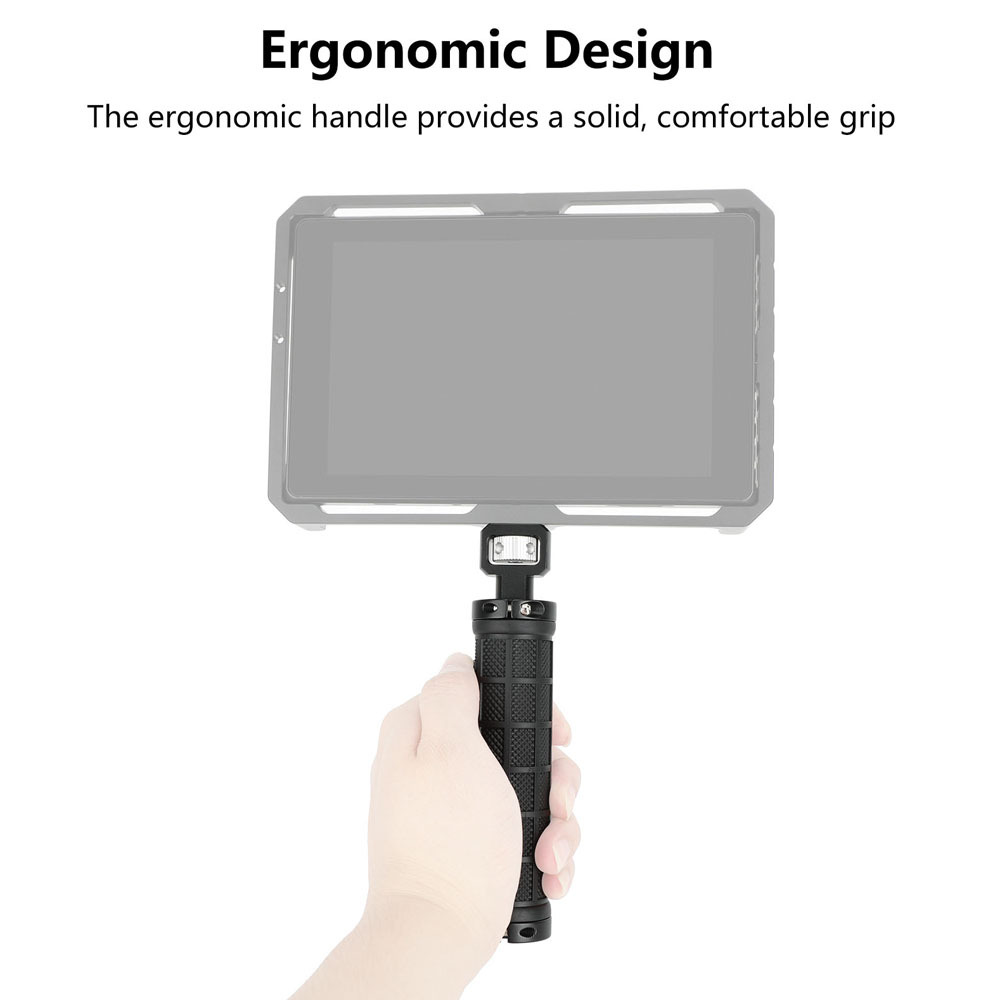 CAMVATE Handle Grip Micro Rod Mount Holder 1/4"-20 Thread with Large Knurled Edge Lock Nut for Camera Video Light Monitor