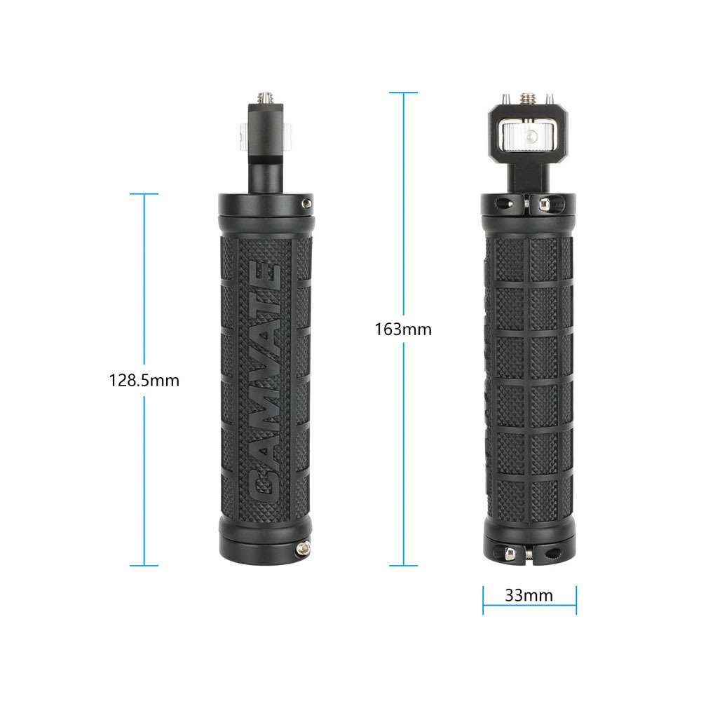 CAMVATE Handle Grip Micro Rod Mount Holder 1/4"-20 Thread with Large Knurled Edge Lock Nut for Camera Video Light Monitor