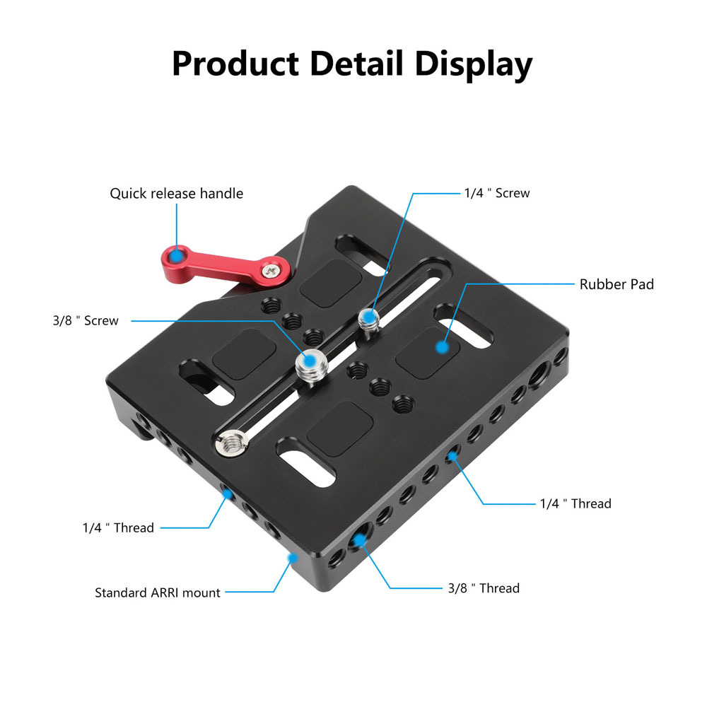 CAMVATE Quick Release Baseplate With Locking Lever For ARRI Dovetail Bridge Plate Sled