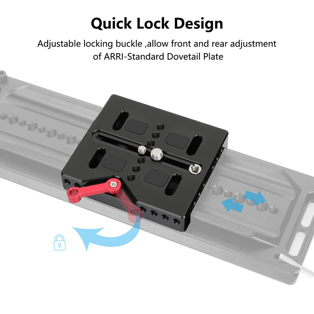 CAMVATE Quick Release Baseplate With Locking Lever For ARRI Dovetail Bridge Plate Sled