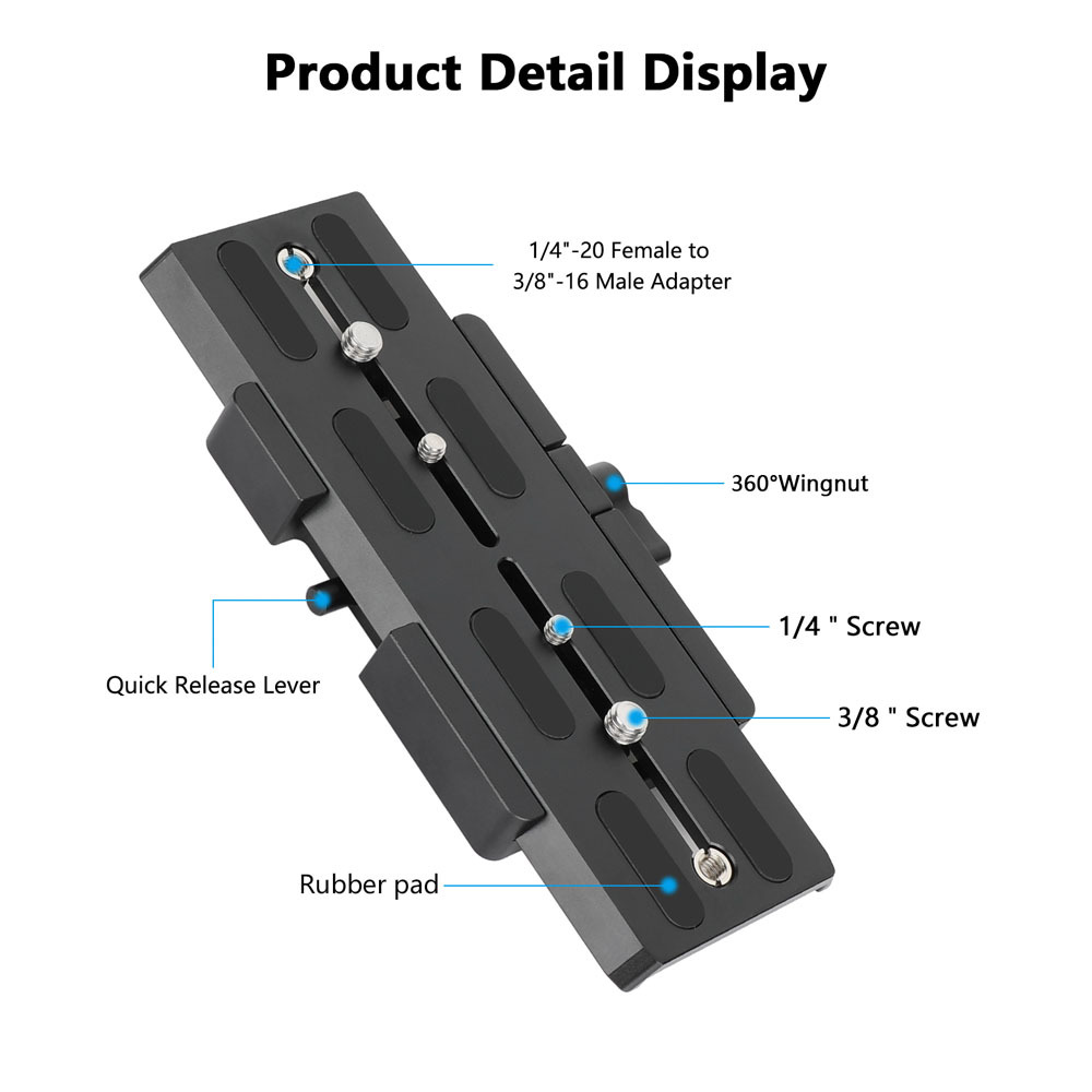 CAMVATE ARRI-Style Dovetail Camera Mount Plate with Clamp Base