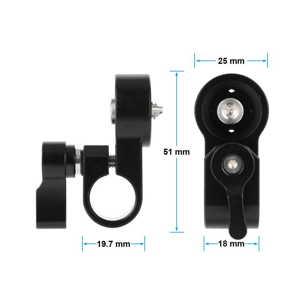 CAMVATE 1/4"-20 Male Anti-Twist to 15mm Single Rod Bracket