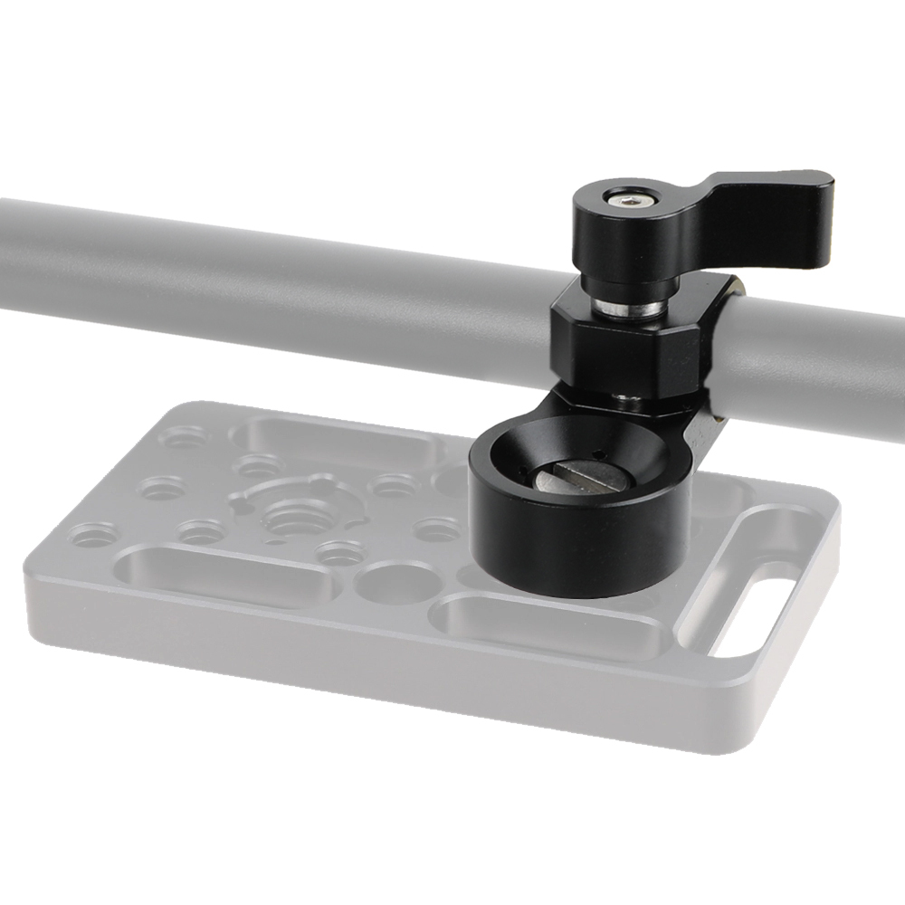 CAMVATE 15mm Single Rod Clamp Adapter Convert To 3/8"-16 Mounting Screw For DSLR Camera Cage Rod Support