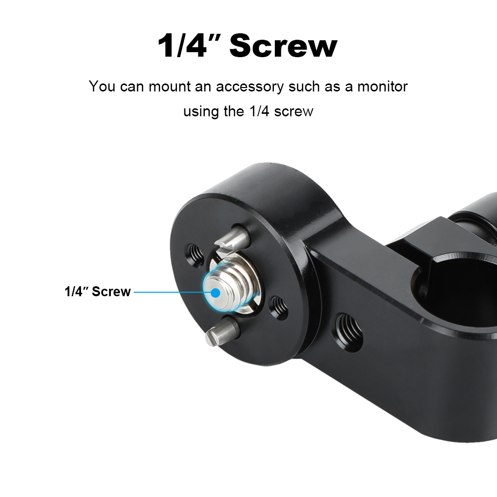 CAMVATE 1/4"-20 Male Anti-Twist to 15mm Single Rod Bracket