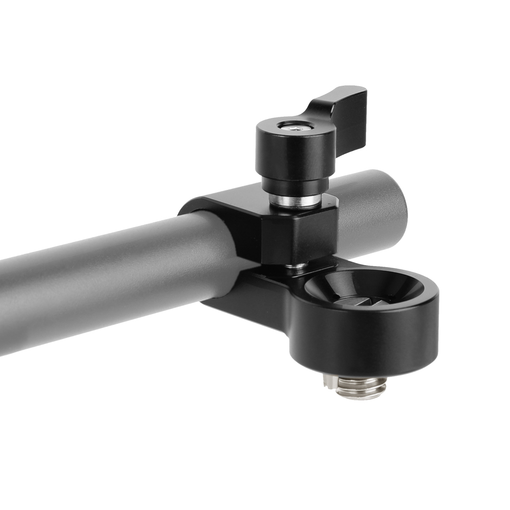 CAMVATE 15mm Single Rod Clamp Adapter Convert To 3/8"-16 Mounting Screw For DSLR Camera Cage Rod Support