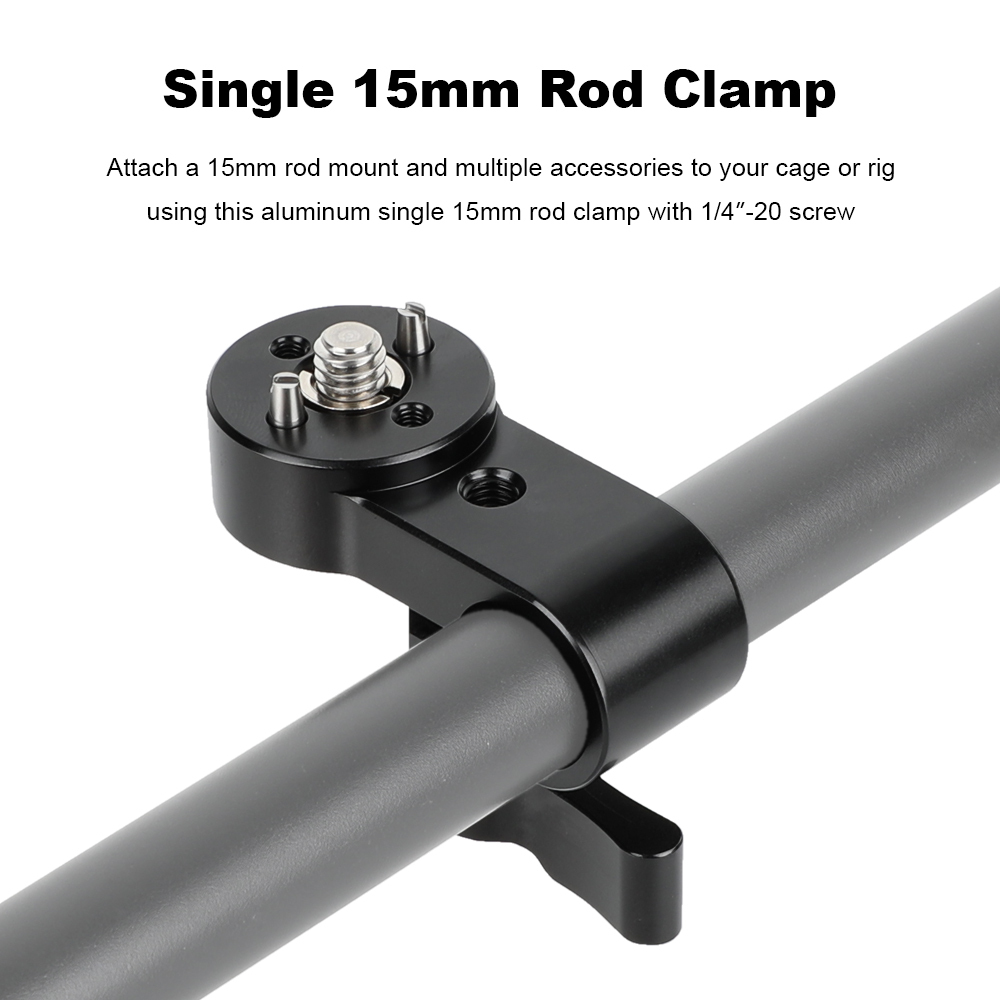 CAMVATE 1/4"-20 Male Anti-Twist to 15mm Single Rod Bracket