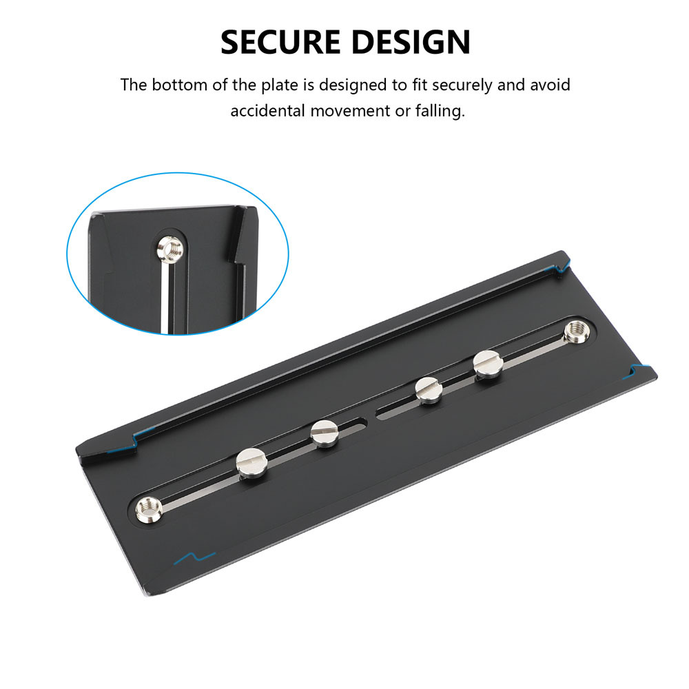 CAMVATE 8" ARRI-Style Dovetail Quick Release Camera Plate with Receiver Base