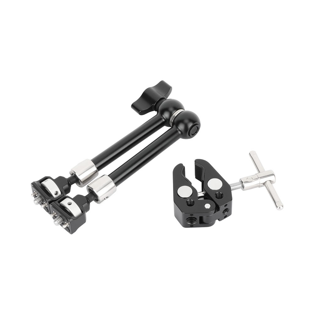 CAMVATE Multipurpose Articulating Arm with Anti-Twist 1/4''-20 Screw Mount (11", Black Knob)