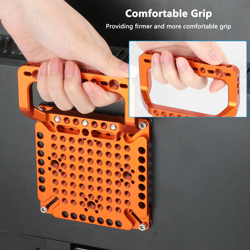 CAMVATE Cheese Plate Extension Mounting Platform with VESA Mount & Orange Handle (75 x 75mm, 100 x 100mm, 200 x 200mm)
