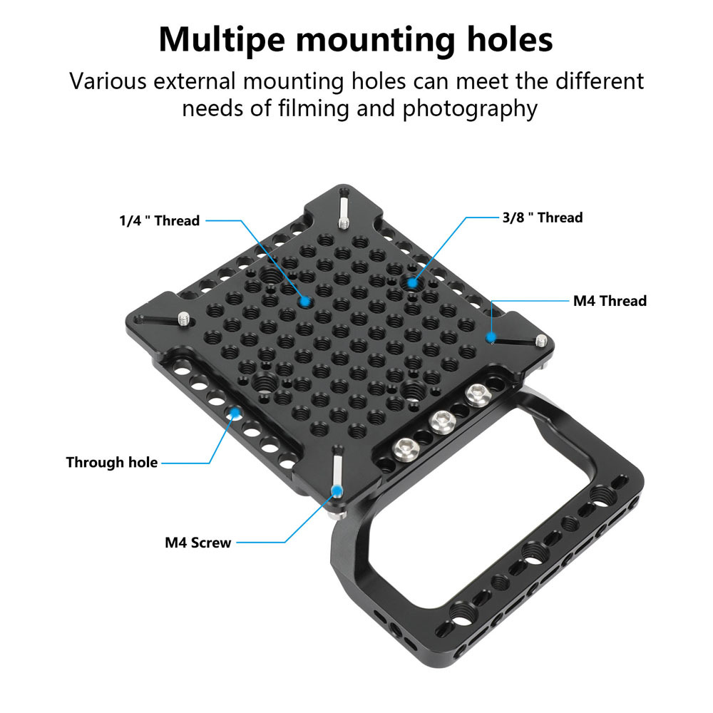CAMVATE Cheese Plate Extension Mounting Platform with VESA Mount & Orange Handle (75 x 75mm, 100 x 100mm, 200 x 200mm)