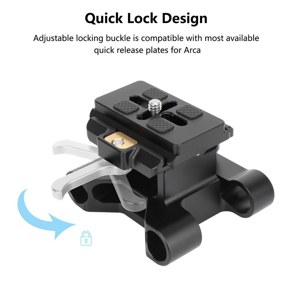 CAMVATE Arca-Type Baseplate Kit with 15mm LWS Rod Mount