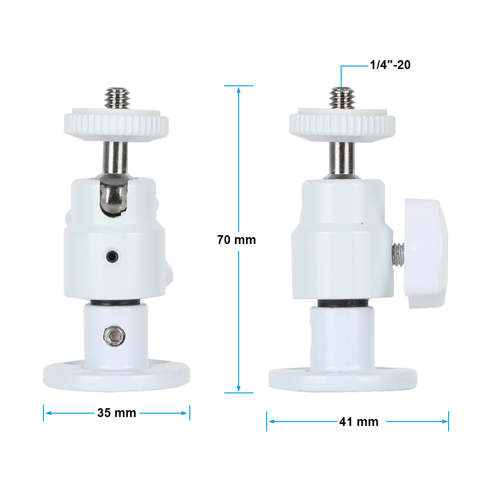 CAMVATE Single Ball Head Support Holder 1/4"-20 Connector With Wall Ceiling Mount Base For DSLR Camera Monitor / Flashlight (White Color)