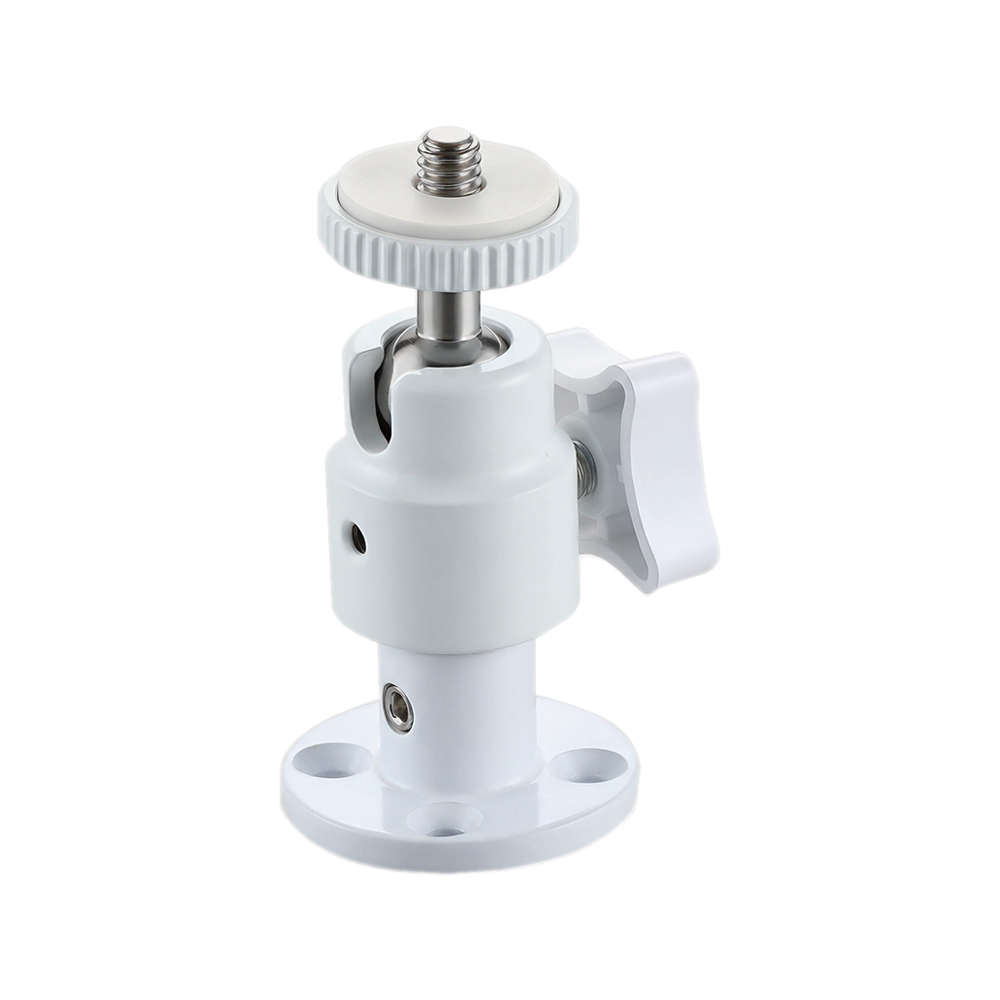 CAMVATE Single Ball Head Support Holder 1/4"-20 Connector With Wall Ceiling Mount Base For DSLR Camera Monitor / Flashlight (White Color)