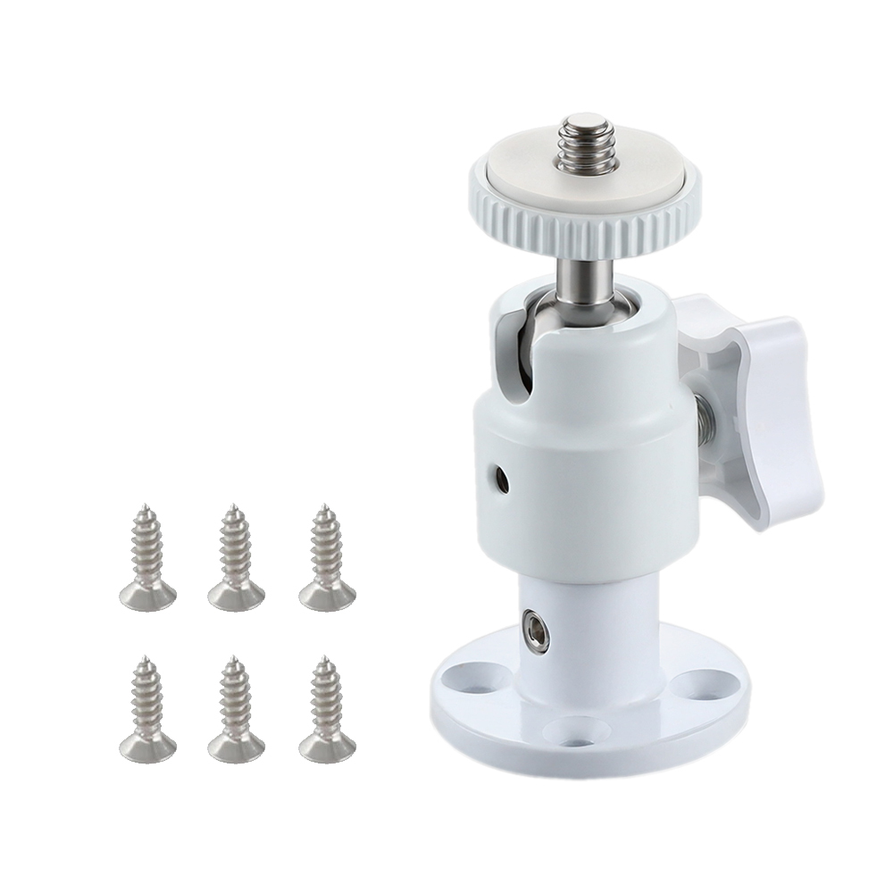 CAMVATE Single Ball Head Support Holder 1/4"-20 Connector With Wall Ceiling Mount Base For DSLR Camera Monitor / Flashlight (White Color)