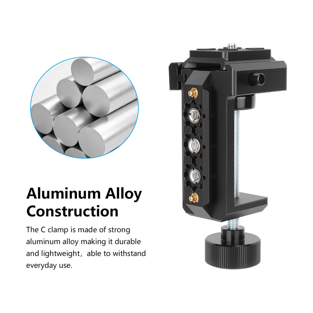 CAMVATE C Clamp with Multiple 1/4"-20 and 3/8"-16 Threads ( 2.25" Neck)