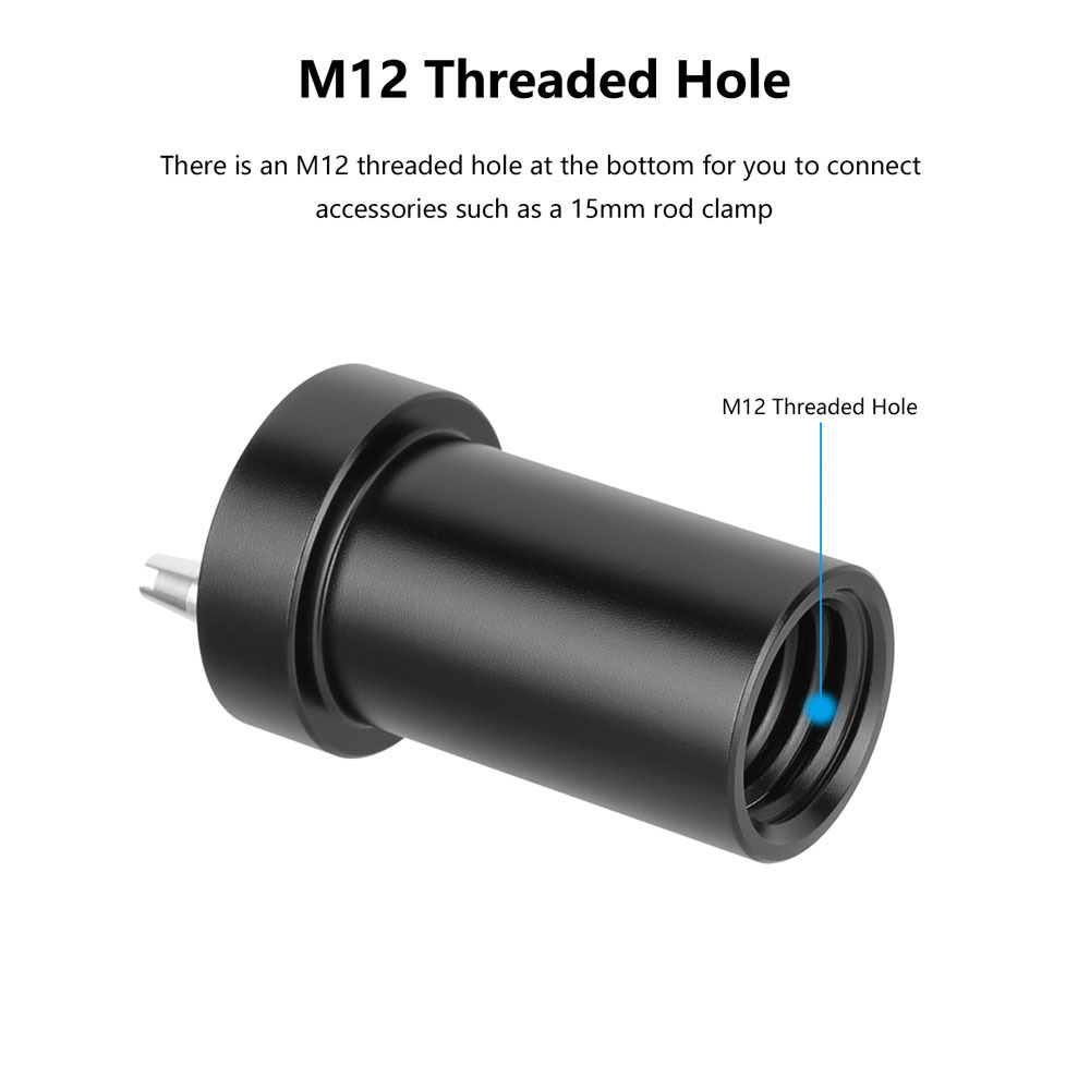 CAMVATE Short 15mm Rod with M12 Thread & 6.5mm Hole (1.5")