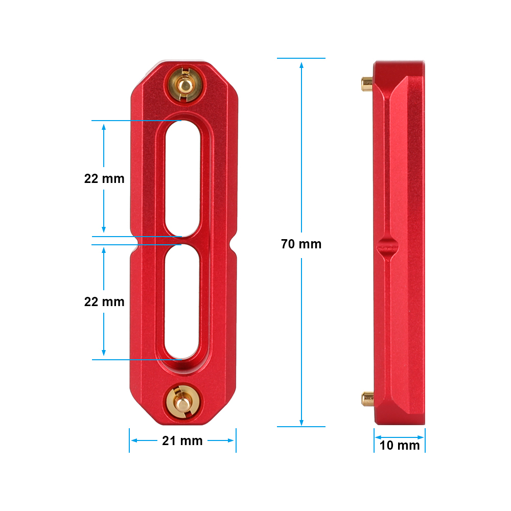 CAMVATE Standard NATO Rail 70mm Red Color Quick Release Bar With Anti-fall Spring Pins For DSLR Camera Cage Rig