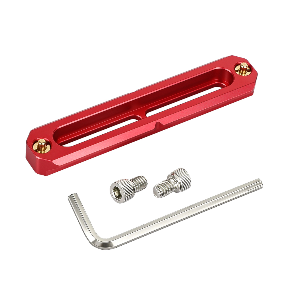 CAMVATE Standard NATO Rail 100mm Red Color Quick Release Bar With Anti-fall Spring Pins For DSLR Camera Cage Rig