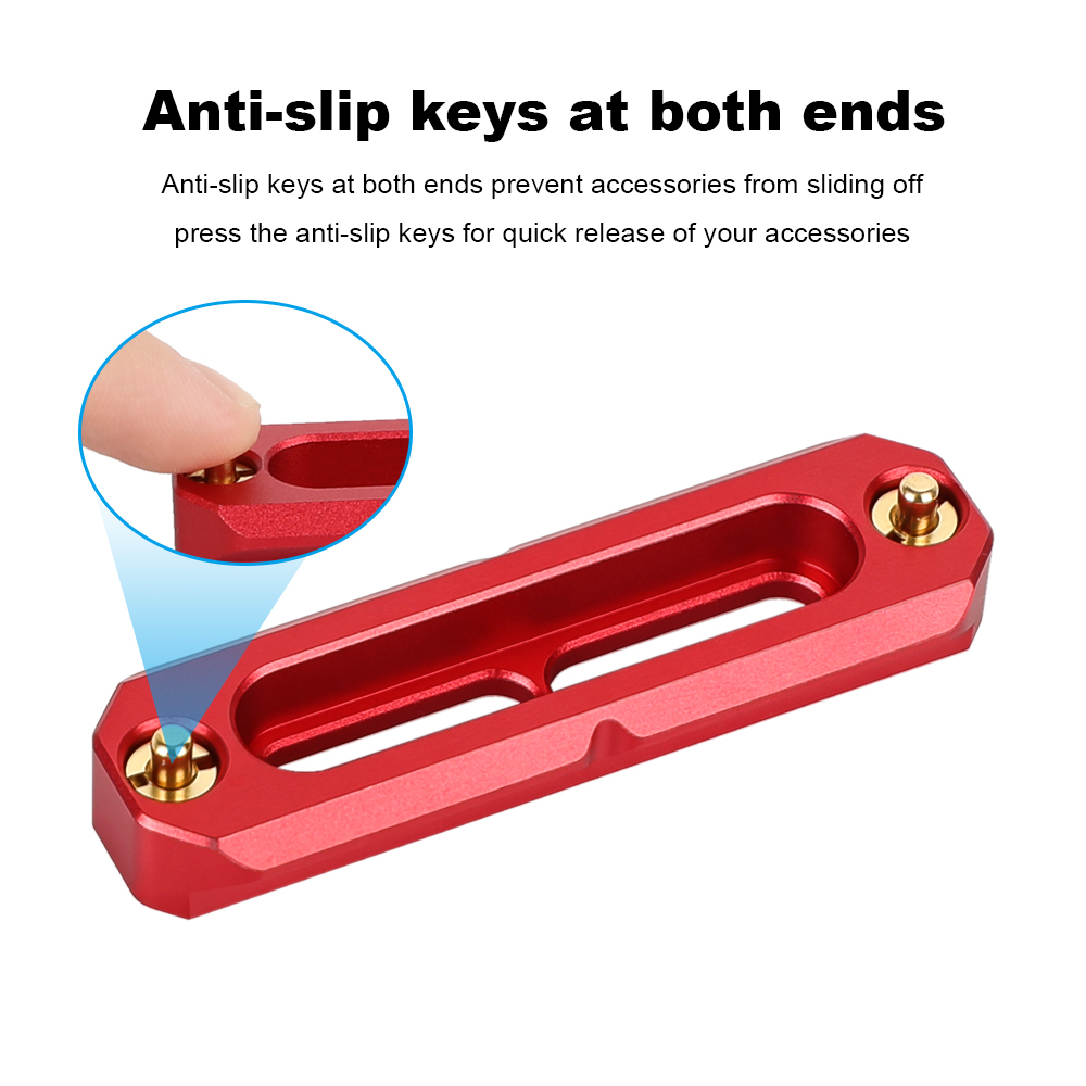 CAMVATE Standard NATO Rail 70mm Red Color Quick Release Bar With Anti-fall Spring Pins For DSLR Camera Cage Rig