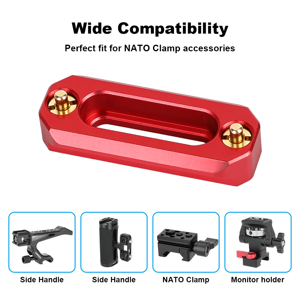 CAMVATE Standard NATO Rail 50mm Red Color Quick Release Bar With Anti-fall Spring Pins For DSLR Camera Cage Rig