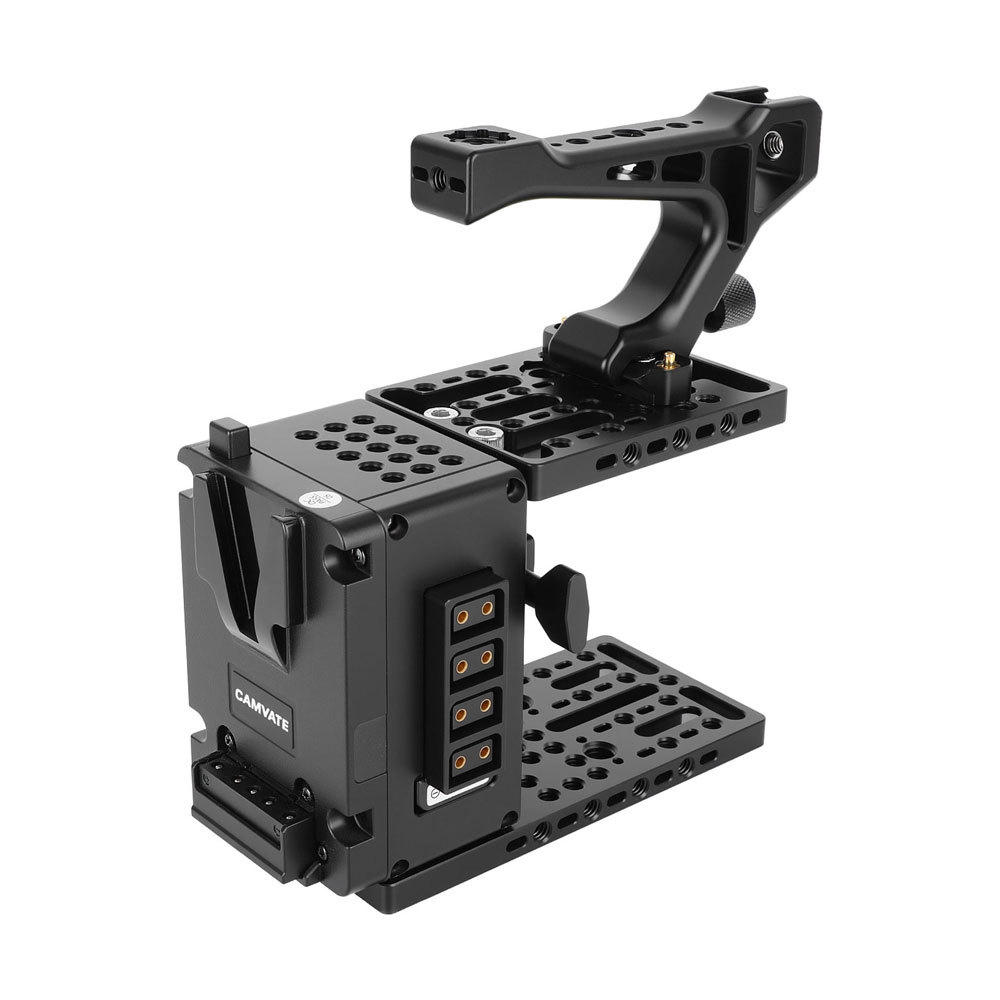 CAMVATE Height-Adjustable Cineback-Style Camera Cage Expansion Module with Top Handle
