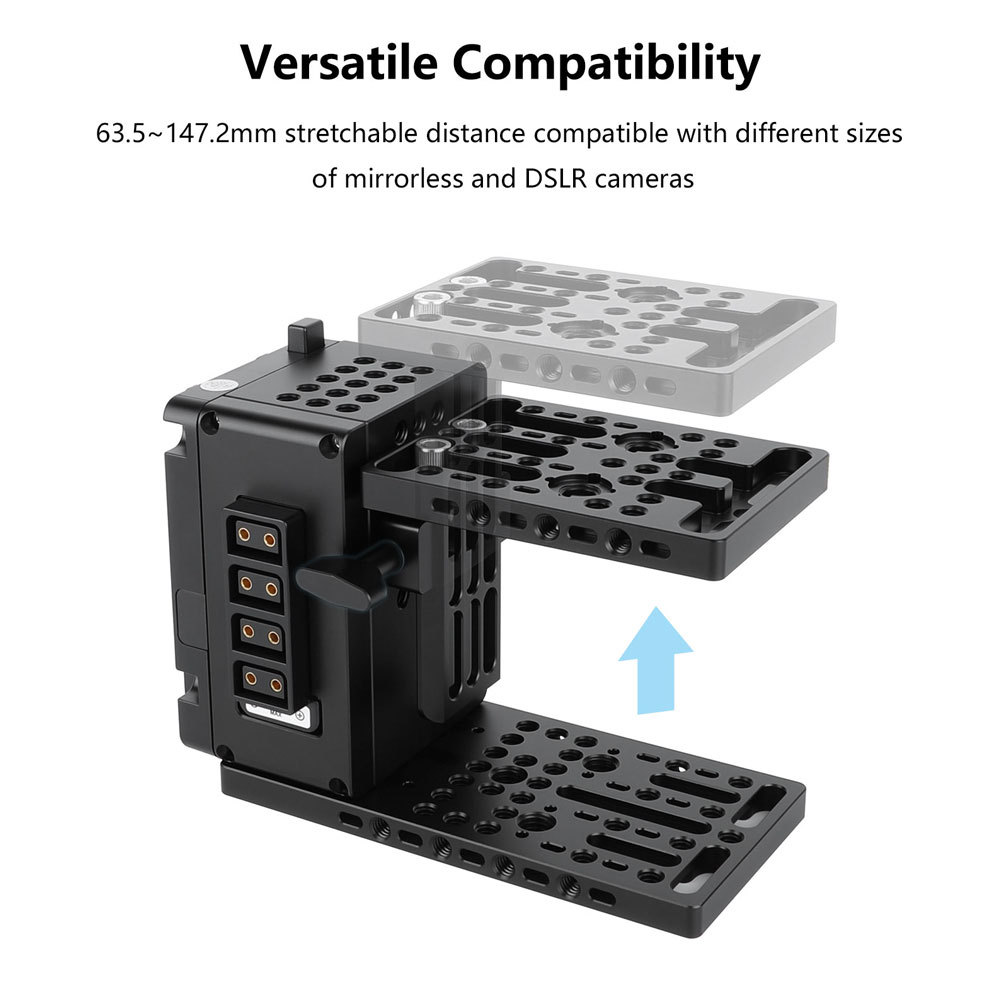 CAMVATE Height-Adjustable Cineback-Style Camera Cage Expansion Module with Top Handle