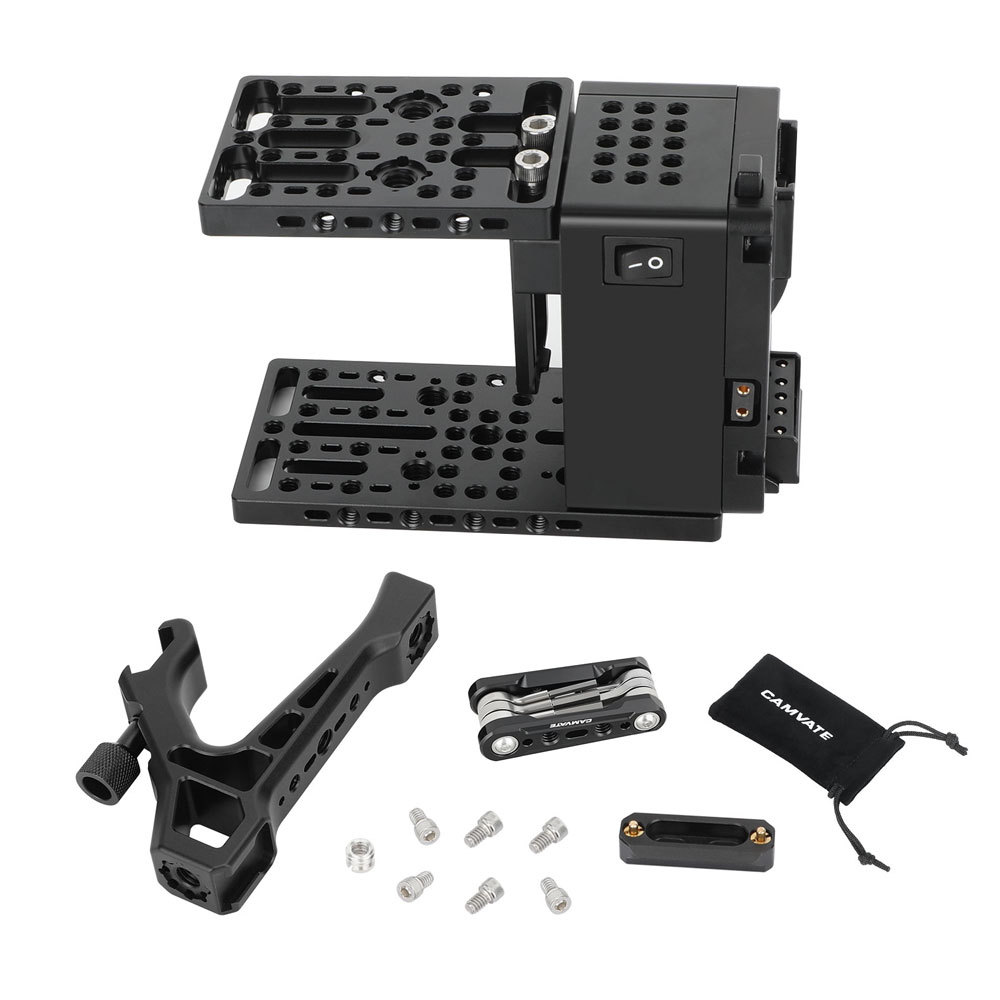 CAMVATE Height-Adjustable Cineback-Style Camera Cage Expansion Module with Top Handle