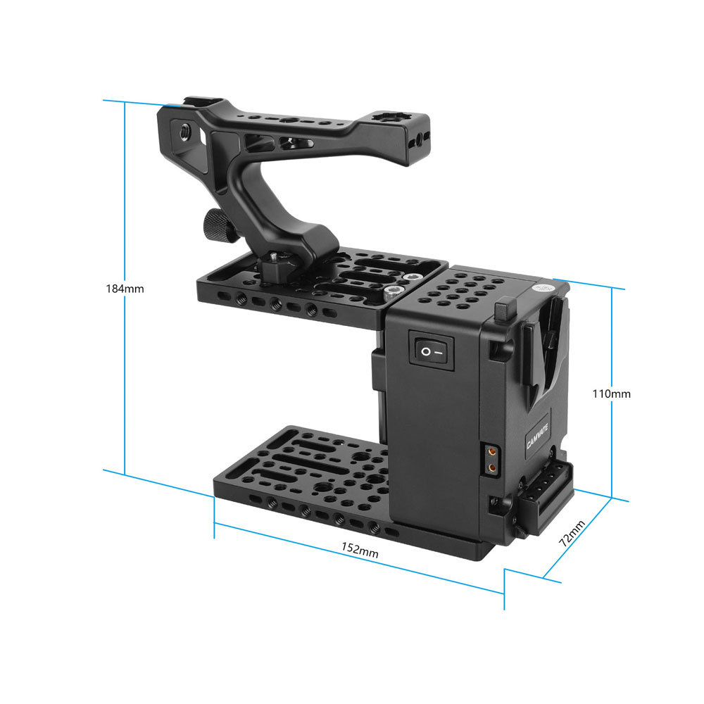 CAMVATE Height-Adjustable Cineback-Style Camera Cage Expansion Module with Top Handle