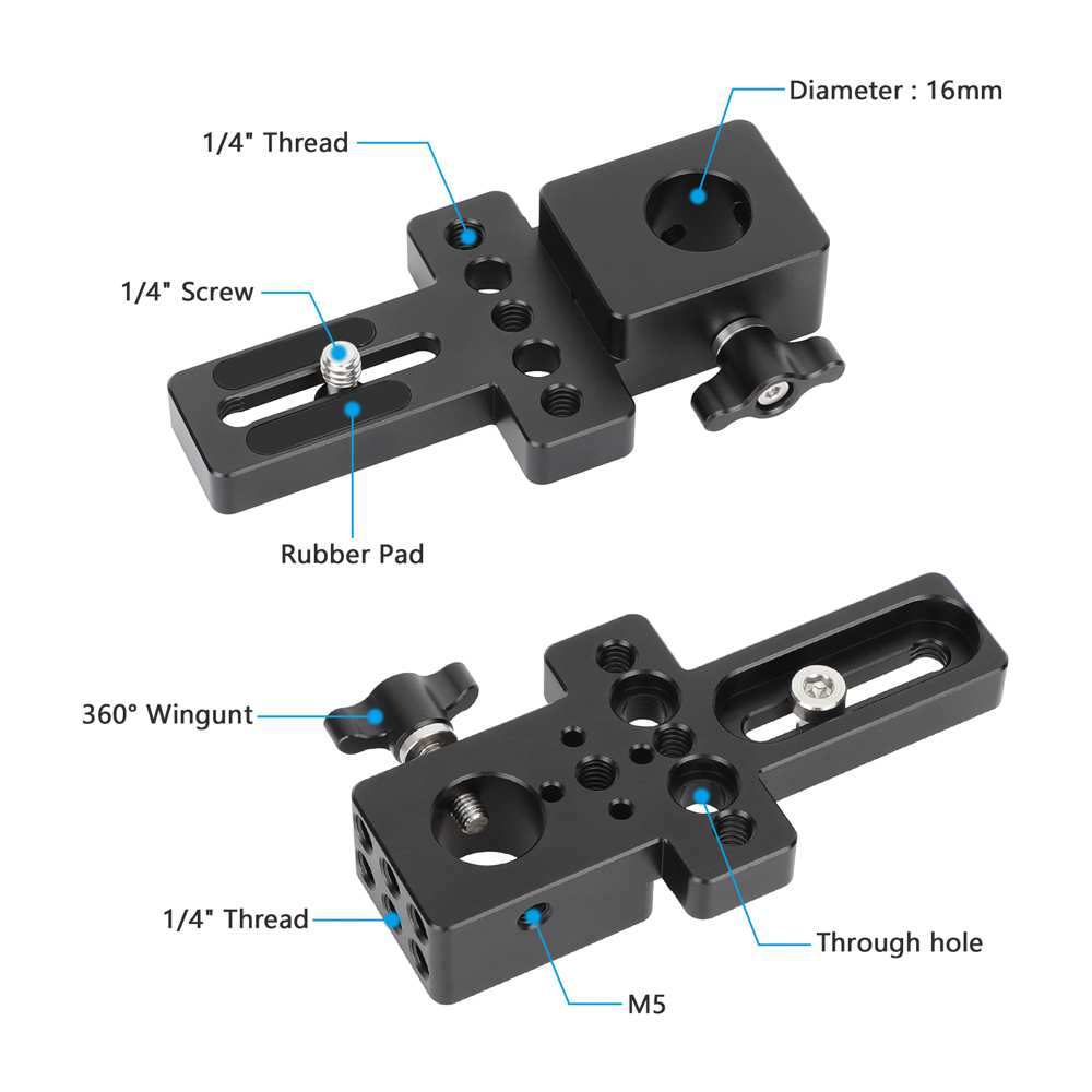 CAMVATE Cheese-Style Camera Mounting Plate with 1/4"-20 and 3/8"-16 Threads
