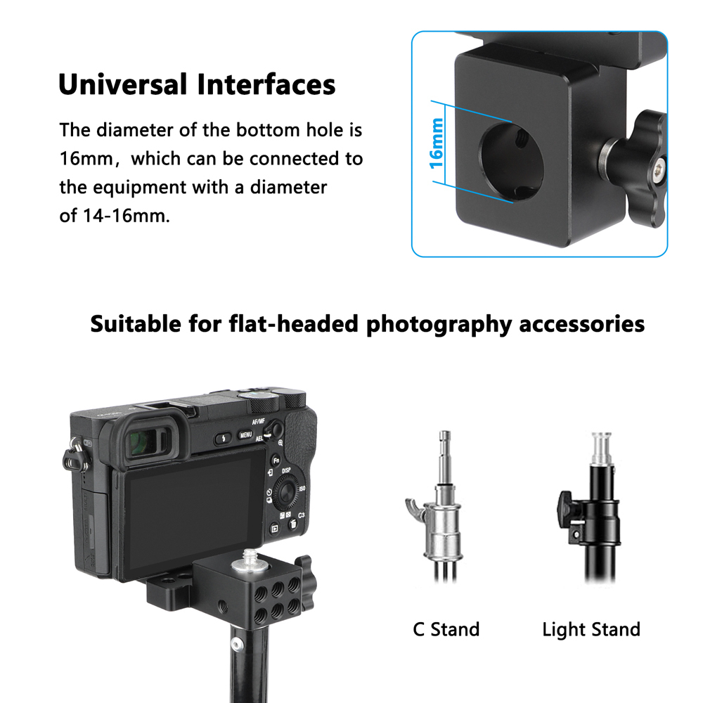 CAMVATE Cheese-Style Camera Mounting Plate with 1/4"-20 and 3/8"-16 Threads