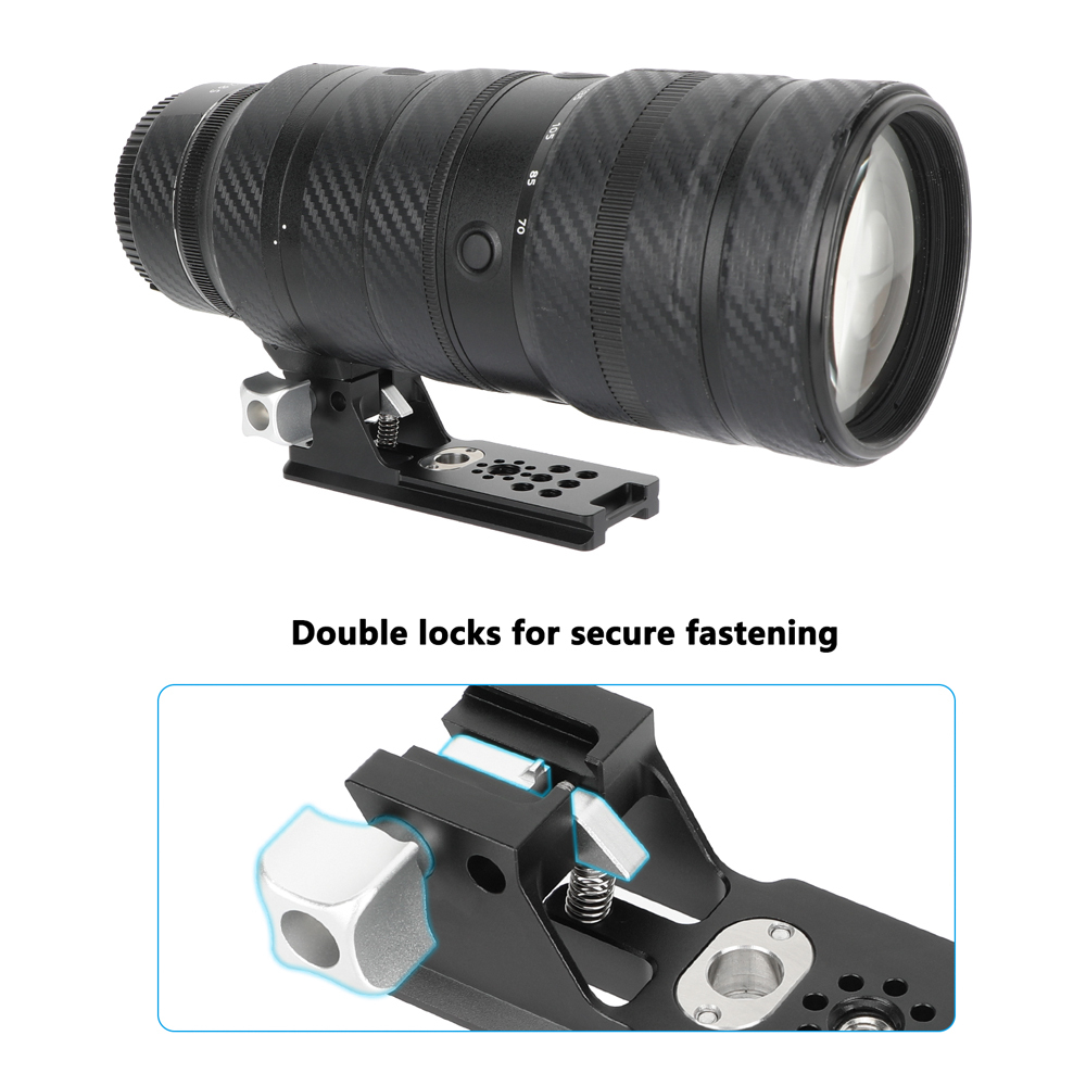CAMVATE Lens Support 15mm Rod Clamp Rail Block for DSLR Rig Rod Support Rail System