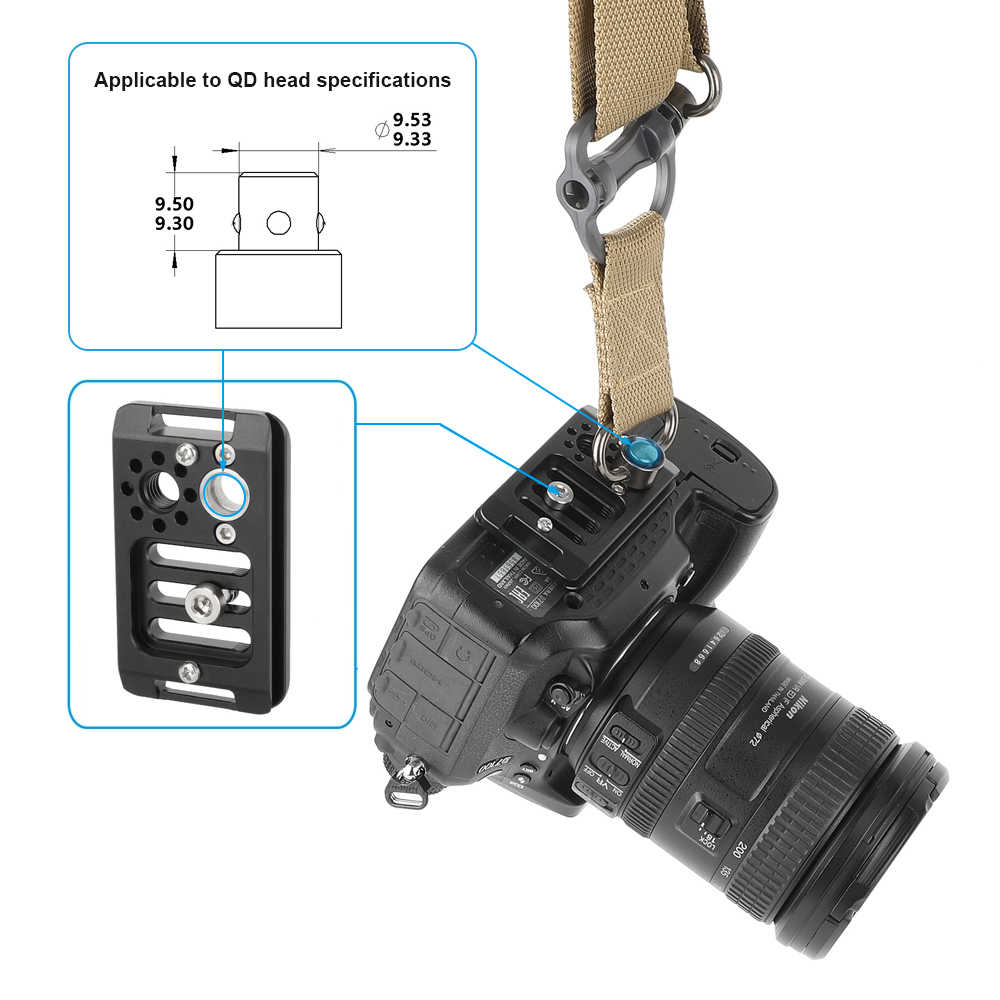 CAMVATE Arca-Type Quick Rlease Plate with QD Port
