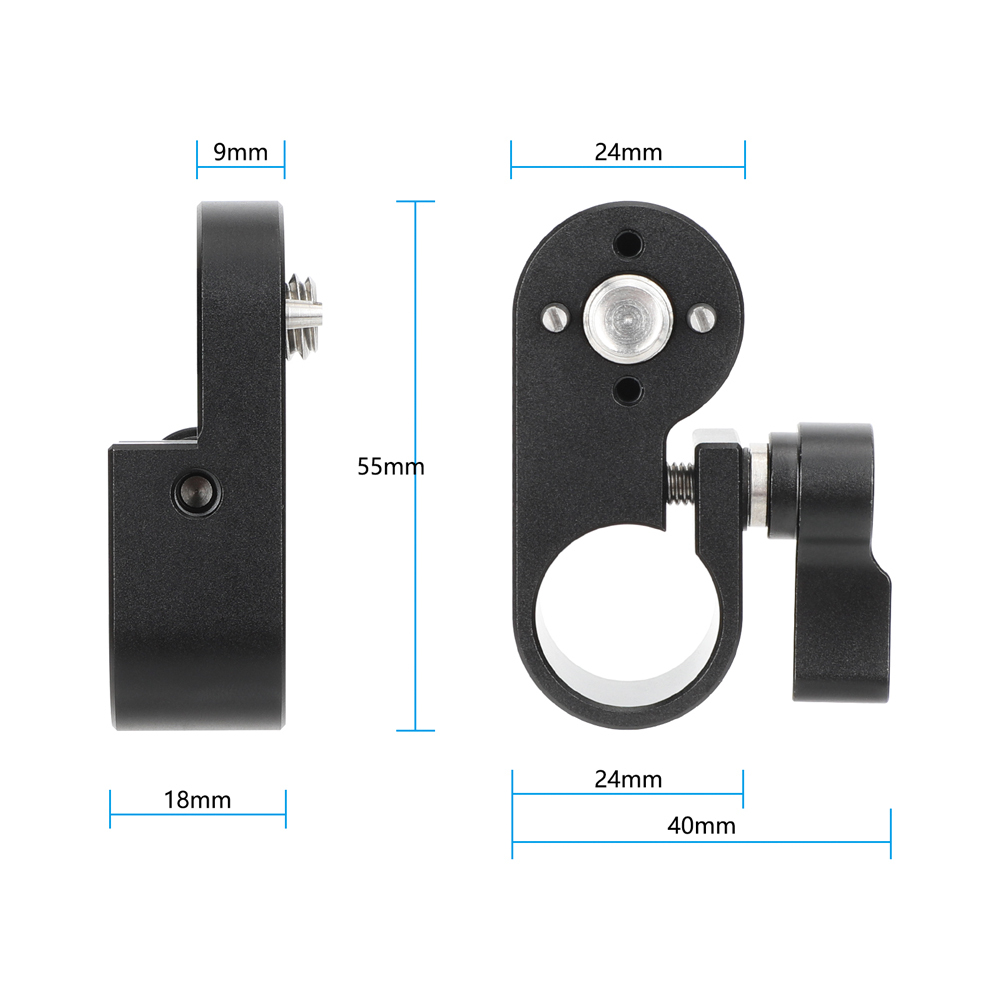 CAMVATE 1/4"-20 Male Anti-Twist to 15mm Single Rod Bracket