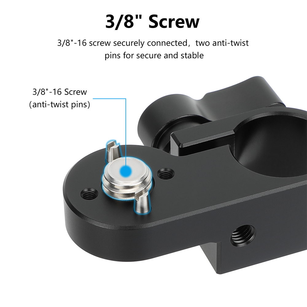 CAMVATE 1/4"-20 Male Anti-Twist to 15mm Single Rod Bracket