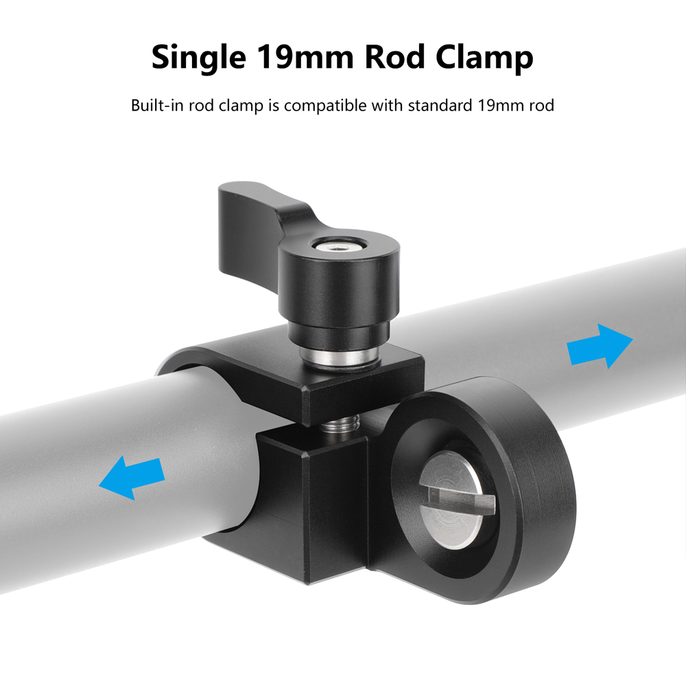 CAMVATE 1/4"-20 Male Anti-Twist to 15mm Single Rod Bracket
