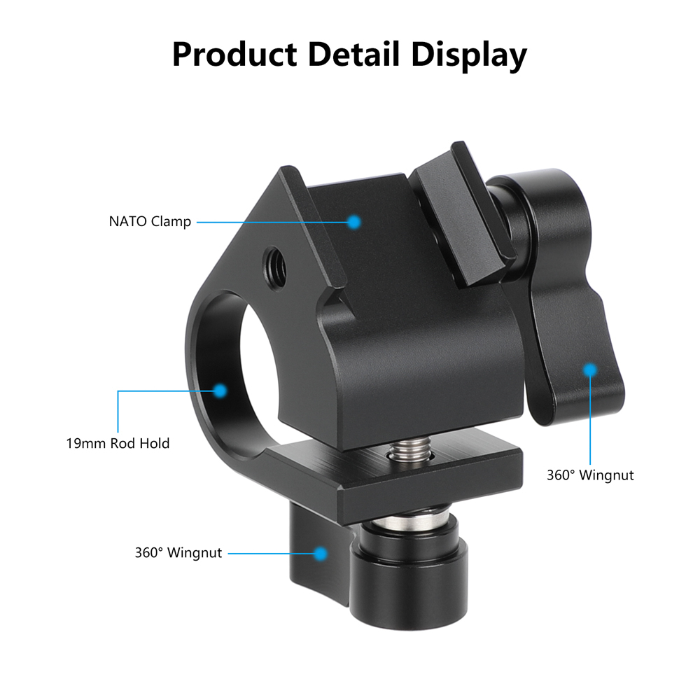 CAMVATE 1/4"-20 Male Anti-Twist to 15mm Single Rod Bracket